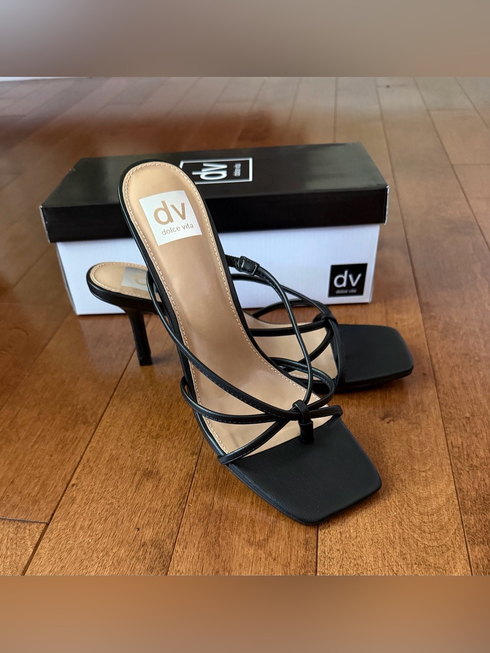 Dolce Vita Black Strappy Square-Toe Sandals. New in box!